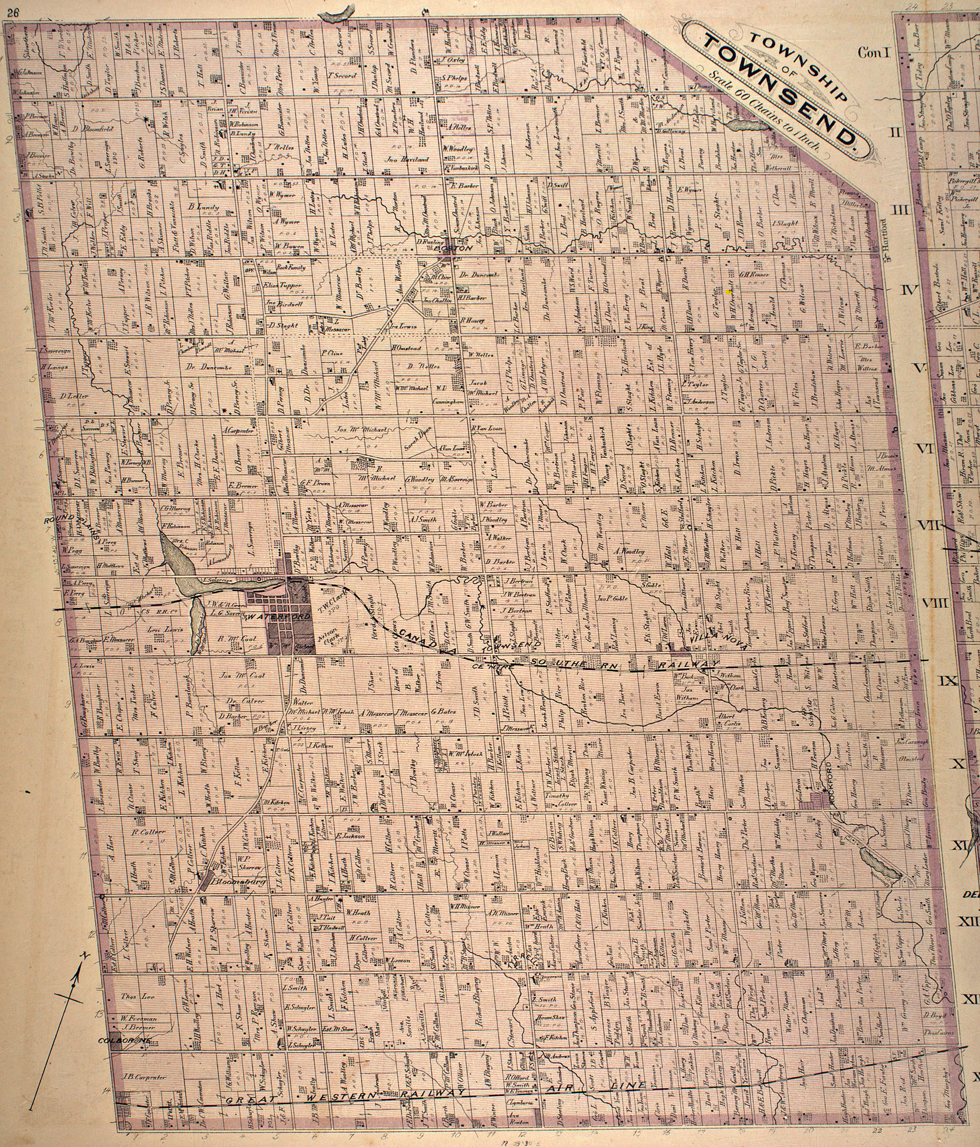 Map of 1877 Townsend Township 
