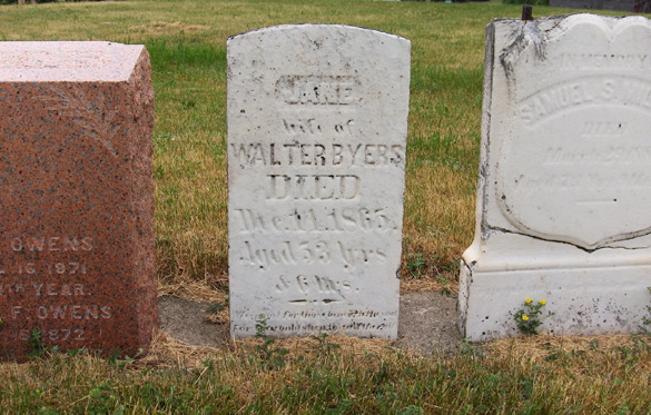 Jane Byers' cemetery stone
