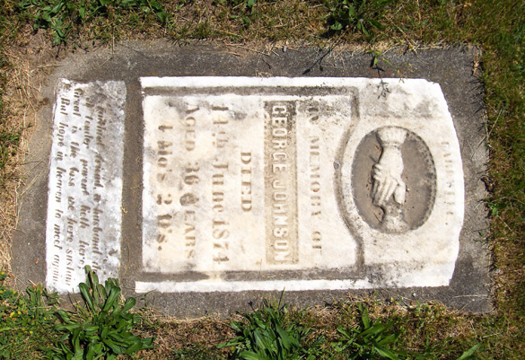 George Johnson's cemetery stone