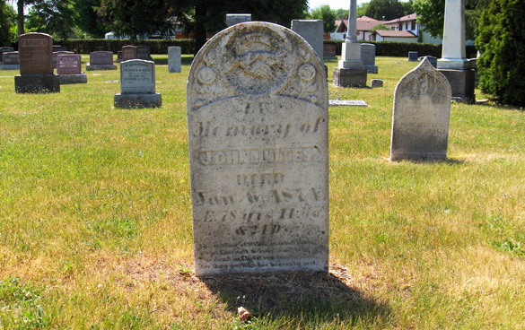 John Lutes' cemetery stone