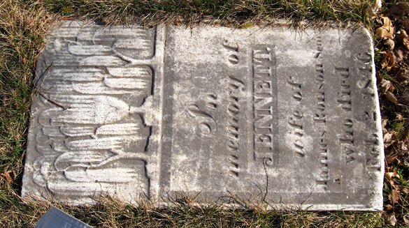 Jennett Ronson's cemetery stone